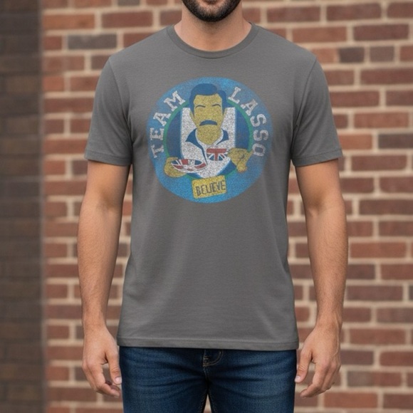Ted Lasso mens Believe gray T shirt S - Picture 1 of 3